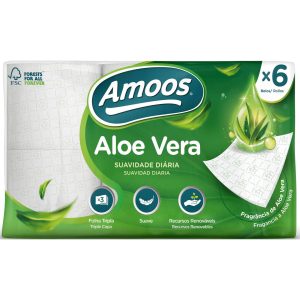 PAPEL HIGIÉNICO AMOOS ALOE VERA 3FOLHAS